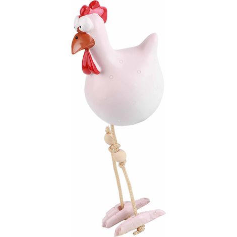 Figurine décorative en céramique représentant une poule Hilde pour la maison ou le jardin. (1/3)