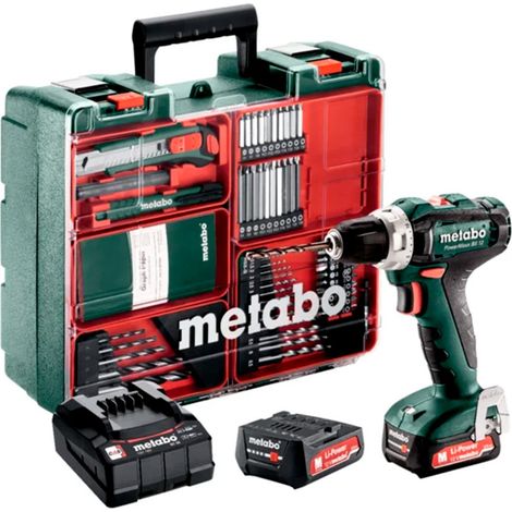 Trapano Avvitatore METABO PowerMaxx BS 12 Set (2 x 2,0 Ah LiHD + SC 36 + Accesorios + Valigetta) (1/4)
