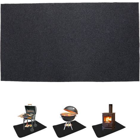 Tapis de Protection pour Barbecue Ignifuge - Grand Tapis de Protection Contre Le feu - Résistant à la Chaleur - pour brasero et poêle - 124 x 75cm (1/4)