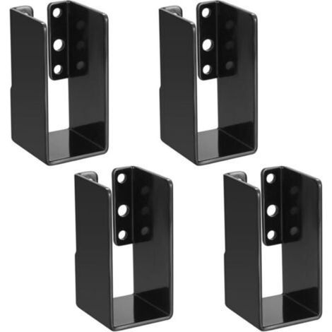 4 Pcs Equerre de Fixation Sabot Charpente, Connecteurs Fixation Poteau Bois 1.57x3.4, Connecteurs de Poutres, Connecteur de Solive Poutre Bois, Équerre de Solive pour 40x88 mm Poteau Sur Terrasse