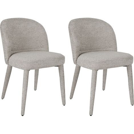 Sedia in tessuto testurizzato Beige - Lotto di 2 - MUKLEA