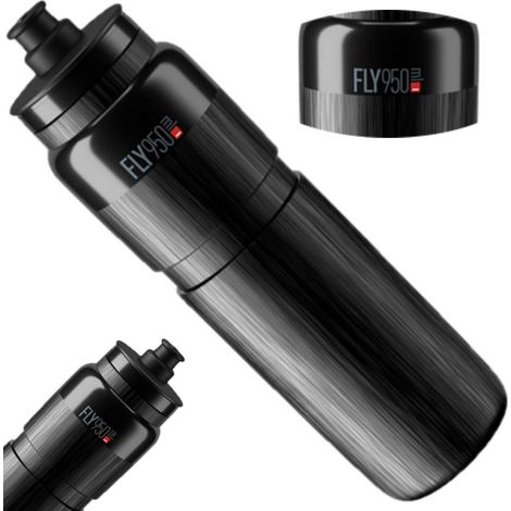 Gourde Elite FLY TEX, logo noir et gris, 950 ml, ultra-légère et sans BPA (1/3)
