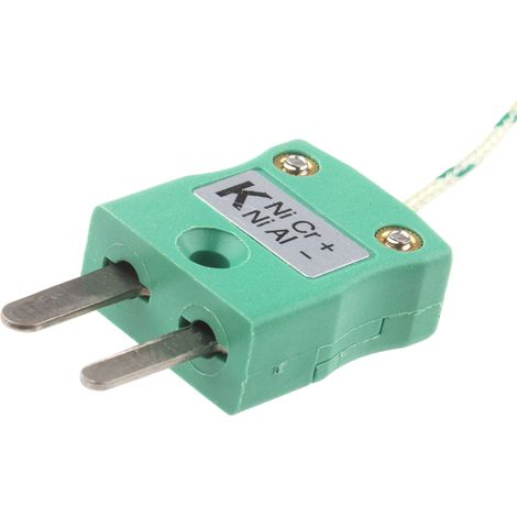 Thermocouple type K Ø 1/0.508mm, L 2m, +350°C max à Fiche mâle miniature ( Prix pour 1 ) (1/2)
