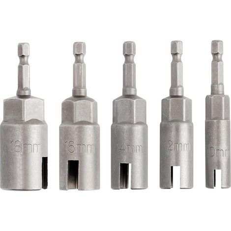 5Pcs Tournevis à Ecrou à Oreilles, Tournevis pour Ecrous à Tige Hexagonale de 1/4", H10/12/14/16/18 mm, pour écrou papillon, vis à œillet, crochet en C, crochets Q et torsion de fil (1/5)