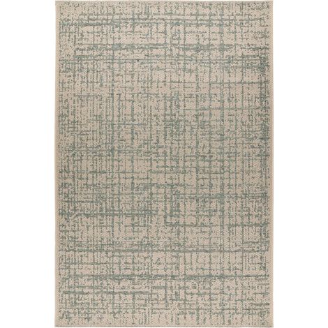 Tapis tribal bleu vert robuste et déperlant - 150 x 80 cm (1/5)