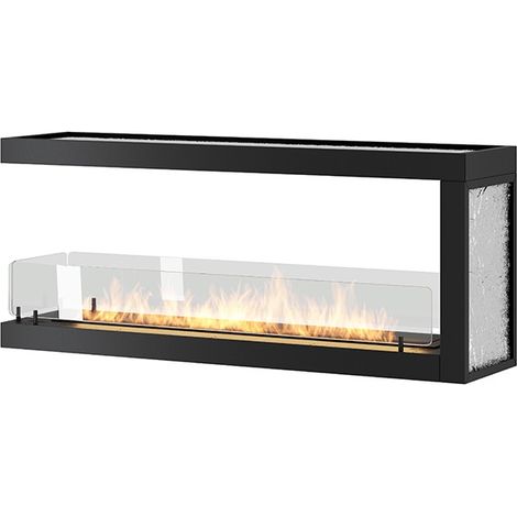 Cheminée Au Bioéthanol Encastrable Design U1200 Avec Vitre Ouverte Sur 3 Côtés Brûleur 3 Litres (1/5)