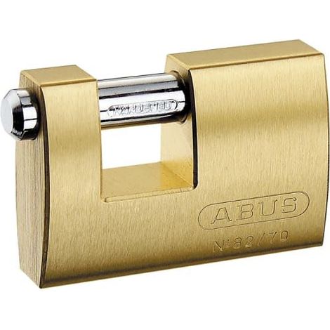 Solid Brass Monoblock Padlock 82 mm (Blister Pack, 70 mm Shackle) – Model 82/70 B