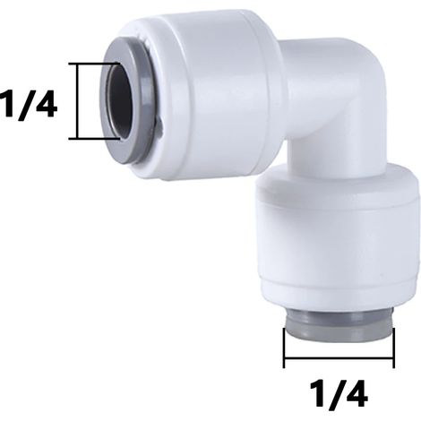 (4 à 10 pièces) Coude pour filtre à osmose inverse, filetage mâle/femelle 90°, tuyau POM 1/4" et 3/8", raccord rapide pour aquarium. (1/5)