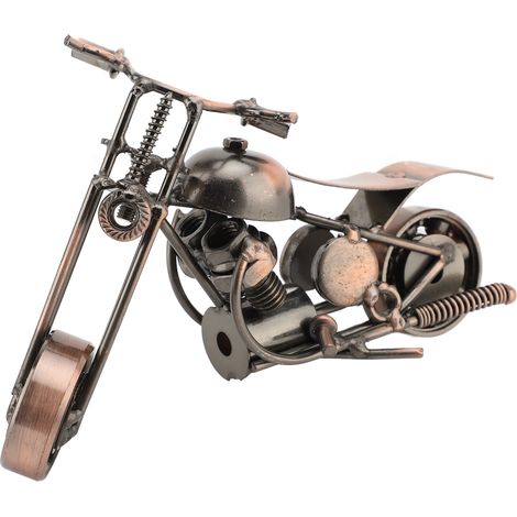 Handcrafted Motorcycle Model Iron Art Decorative Movable Wheel Motorcycle Ornament Desk Decor Gift (1/5)
