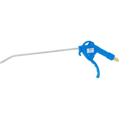 1 - Soufflette - Air Comprimé - Tube Acier Chromé - Poignée Fibre De Verre - Raccord Laiton 6,3 Mm - Atelier Industriel - Bleu - 25 Cm