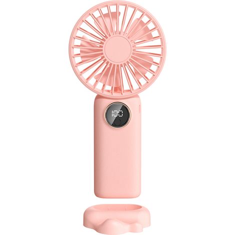 Mini-Handventilator mit 5 einstellbaren Windgeschwindigkeiten, leisem Betrieb, USB/Lithium-Akku-Stromversorgung, abnehmbarer Abdeckung. Geeignet für Kinder, Frauen, Erwachsene, Zuhause, Büro, draußen.