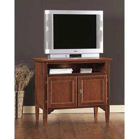 Porta TV Legno con piedi a spillo noce