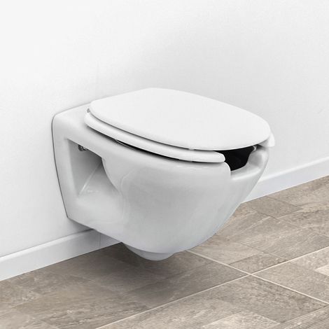 WC sospeso per disabili con apertura frontale e profondità 55 cm (1/5)