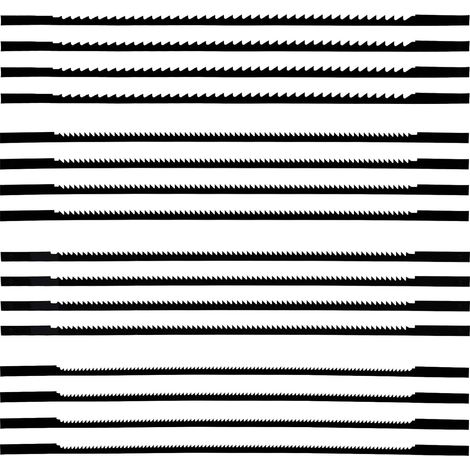 16 Pièces 12 Lames Lame Scie a Chantourner, à 10/15/18/24 Dents, Lame De Scie Sauteuse en Acier Au Carbone, Pour Scier Le Bois Le Plastique La Mousse Les MéTaux Tendres (132 mm) (1/5)