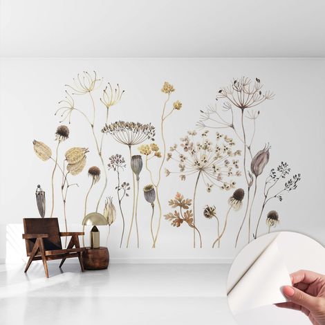 Selbstklebend Tapete modern Wohnzimmer - Wanddekoration - einfach anzubringen Wiesenblumen 416x254 cm (1/5)