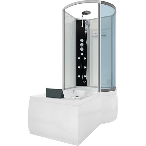 Whirlpool Wanne Duschtempel Dusche Duschkabine K50-L02-WP 170x100 cm ohne 2K Scheiben Versiegelung (1/5)