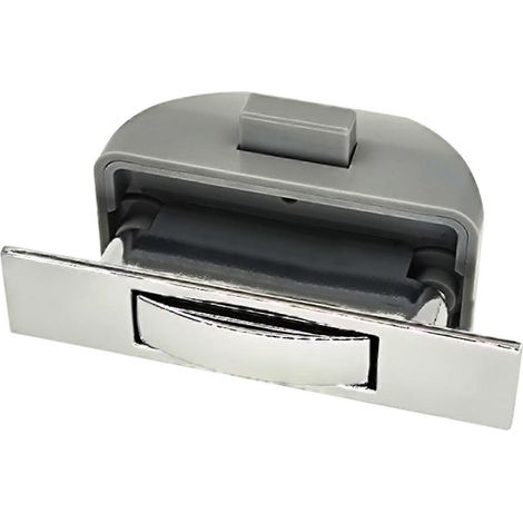 Loquet de tiroir de rechange avec bouton-poussoir pratique et résistant, idéal pour les camping-cars. Garde vos affaires en sécurité et bien rangées. Finition chrome brillant. (1/4)