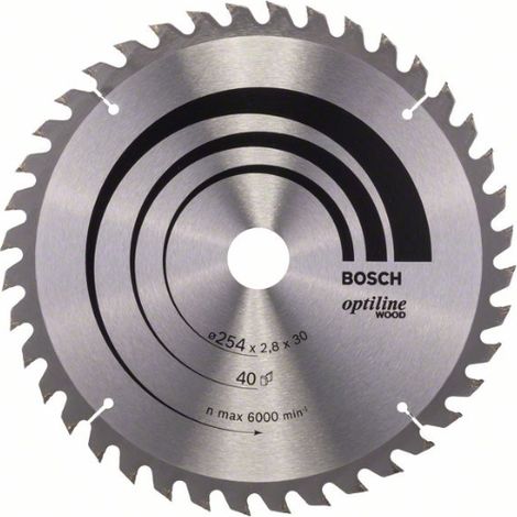 Bosch Professional 2608640443 Lama per Sega Circolare Optiline Wood, Grigio, 254 x 30 x 2.8 mm, 40, 1 Pezzo