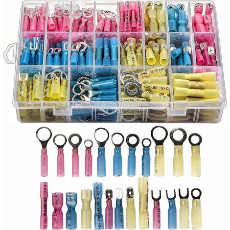 Connecteur Électrique À Rétraction Thermique - 250 Pièces - Pour Automobile Marine Domestique - Calibres 22-10 AWG - Boîte De Raccordement Étanche (1/5)