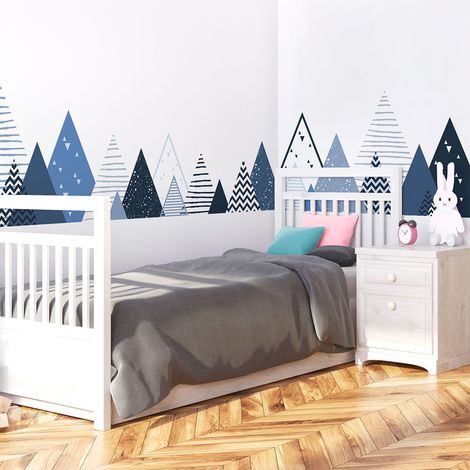 Stickers muraux enfants - Décoration chambre bébé - Autocollant Sticker mural géant enfant montagnes scandinaves ALINKA - 50x85cm (1/5)