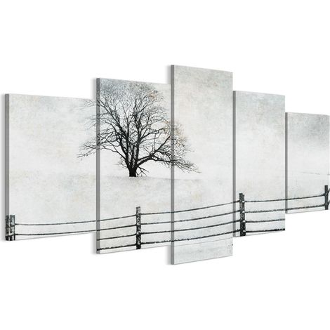 Quadro su tela italiana 100 x 50 cm pentattico - stile minimalista - natura Quadro su tela italiana 150 x 75 cm pentattico - stile minimalista - natura (1/5)