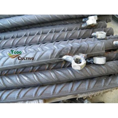 Estaca de acero, 750 mm de largo, 20 mm de ancho, ideal para terrenos blandos, resistente a la corrosión, construcción duradera. (1/5)