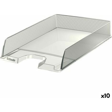 Vaschetta portacorrispondenza Esselte Essentials in polistirene 25,4x6,1x35 cm - conf. 10 pezzi trasparente - 623603 (1/2)