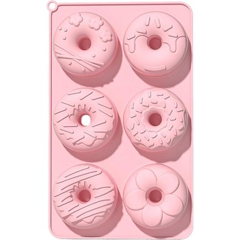 1 Moule à Beignes 6 Cavités Silicone Antiadhésif Résistant Four Congélateur Cuisson Pâtisserie Maison (1/5)