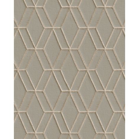Grafik Tapete Profhome DE120064-DI heißgeprägte Vliestapete geprägt mit geometrischen Formen glänzend grau silber 5,33 m2
