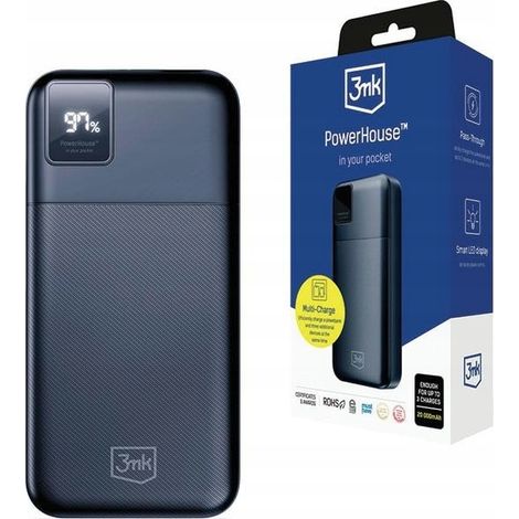 Accesorios - 3mk PowerHouse 20,000mAh 22.5W USB 2A1C1M-Negro