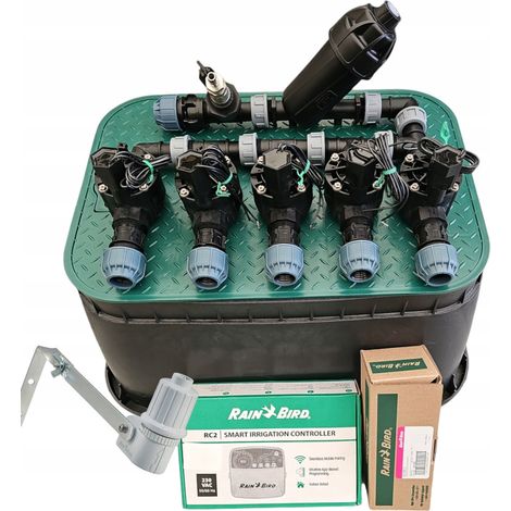 Kit Rain Bird a 5 sezioni: collettore con filtro e compressore, RC2, RSDBex, pozzetto, PE 25 (1/5)