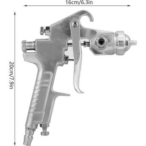 Pistolet à peinture pneumatique à gravité W-77-4G de calibre 3,0 mm pour la pulvérisation de couches de finition. (1/5)