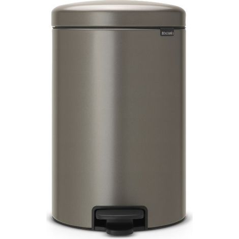 poubelle à pédale 20 l platinium - new icon - brabantia