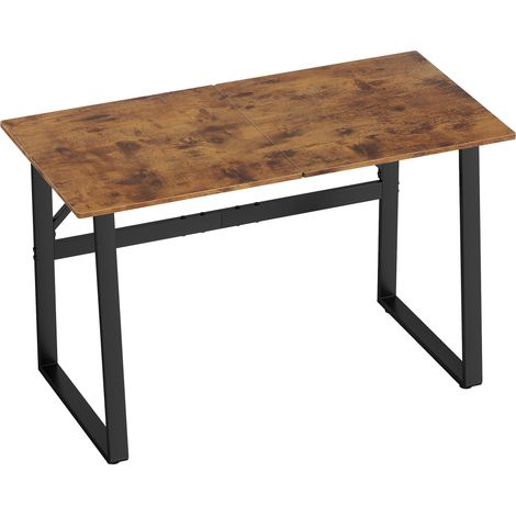 Scrivania per Camera Stile Industriale 120x60x76 cm con Angoli Arrotondati in Legno e Acciaio Nero e Marrone (1/5)
