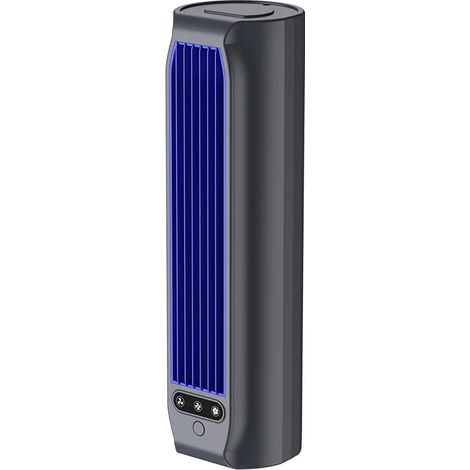 Ventilateur de cuisine silencieux rechargeable par USB (noir), ventilateur tour mural, convient pour la maison, le bureau et une utilisation sur un bureau. (1/5)