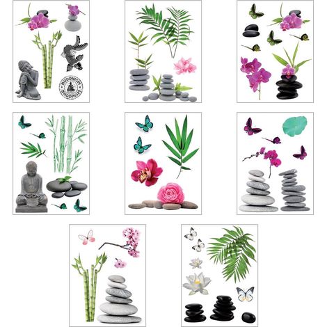Adesivo illustrativo Zen 50X70 - Ciottolo grigio rosa - Atmosphera créateur d'intérieur (1/3)