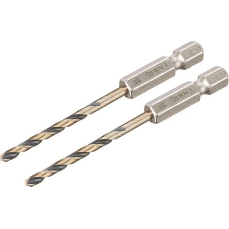 DEWALT BLACK GOLD Hex HSS-G Drill Bits 3.0mm - 2 Pack (1/3)
