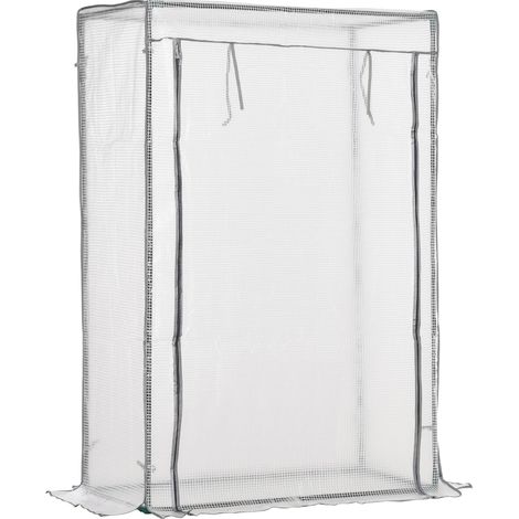 Serre à tomates pour balcon et jardin bâche PE cadre acier galvanisé porte enroulable 100x50x150 cm (1/5)