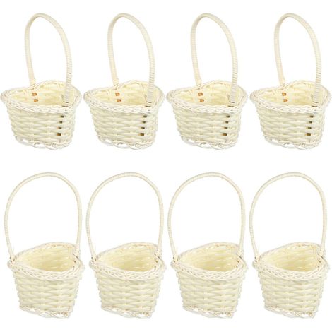 Panier De Mariage Tissé Réutilisable Pouces Panier À Main En Osier Pour Décoration De Fête Organisation De Cadeaux Et De Fruits (1/5)