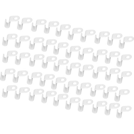 50 Stück Kleiderbügelhaken, robust, geruchlos, leicht, weiß, verdickt (1/5)