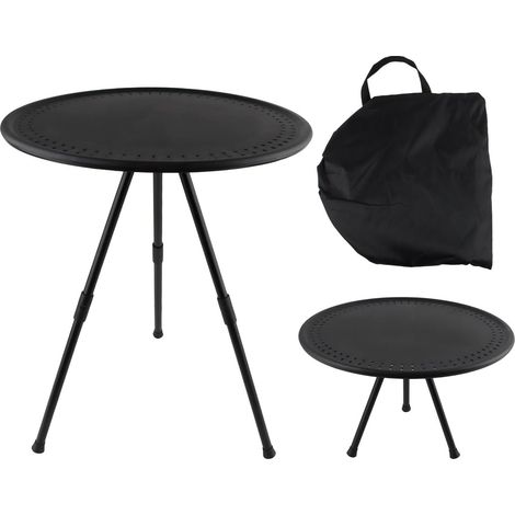 dellyy Table de Camping Extensible Mini Table de Camping Réglable en Hauteur Tables de Pique Nique Pliante Portable Pliable Ronde (1/4)