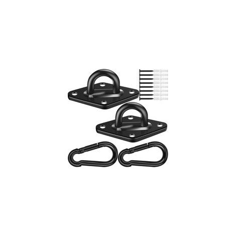 2 crochets de fixation en acier inoxydable 304 avec filetage M10 pour hamac et balançoire – charge maximale 771 kg – noir (1/5)