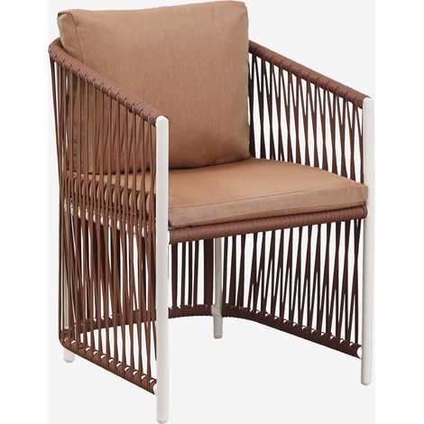 Silla de comedor con reposabrazos en aluminio y cuerda trenzada Sophie SKLUM