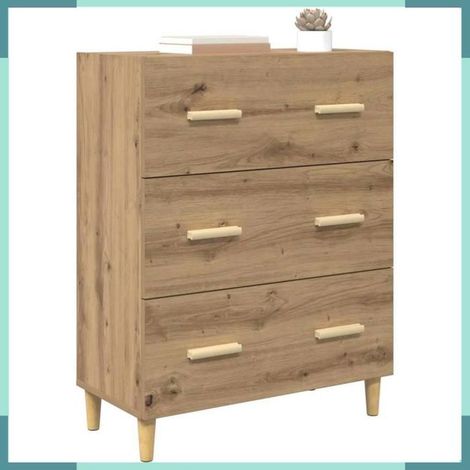 880635 Buffet Meuble Bas 69,5x34x90cm Bois d'ingénierie Chêne Artisanal Rangement Pratique (1/5)