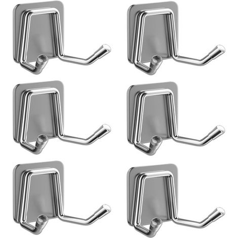 Gancio grande autoadesivo in acciaio inox per appendere ganci da parete robusti, impermeabili e antiruggine, ganci per asciugamani e vestiti per la cucina. (1/5)