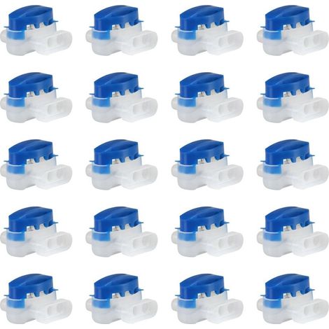 Confezione da 20 connettori per cavi impermeabili – ABS di alta qualità – Sezione da 0,5 a 1,5 mm² – Installazione rapida senza spelatura – Ideali per cantieri umidi (1/5)