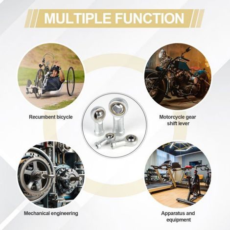 Rotule de Tige - 4, Rotule M10 Roulement Sphérique Inox Extrémité SI10T/KM(PT) - M10 - Outillage/Argent Étiquette (1/5)