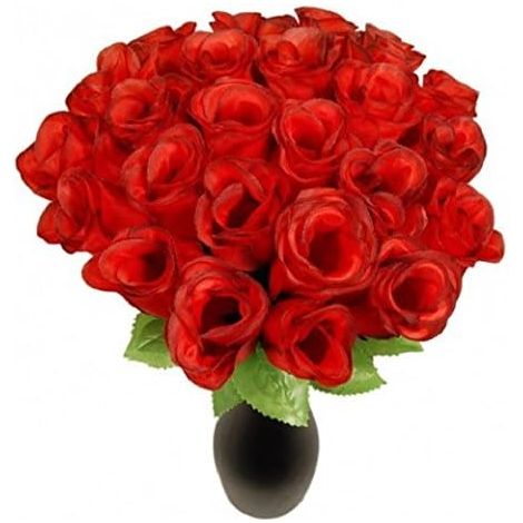 72 roses rouges artificielles de 26 cm en soie, pour haies-AquaForge (1/4)