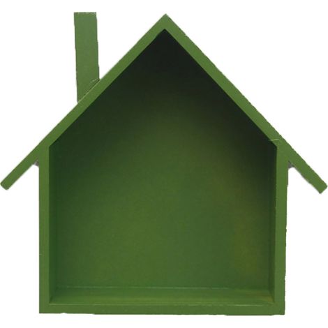 Étagère Murale En Forme De Maison - Décoration Et Rangement Pour Salon Chambre Cuisine - Accessoire Vert - 1 Pièce (1/2)