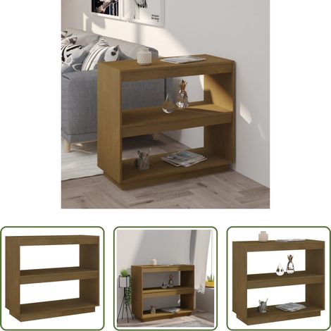 vidaXL Bibliothèque décorative -  Bibliothèque Marron miel 80x35x71 cm Bois de pin massif (1/5)